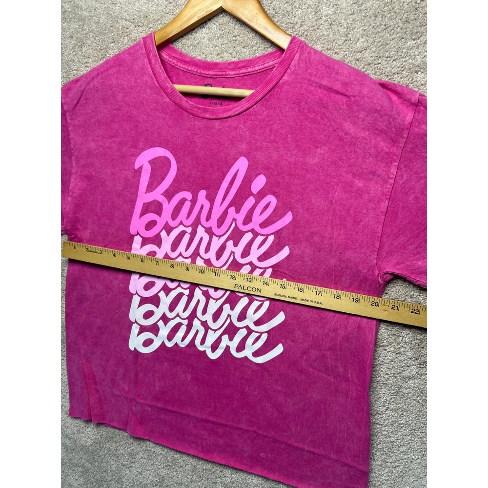 Barbie Pink Acid‎ Wash Graphic T Shirt Women's Size Large Barbiecore Retro - Picture 7 of 10